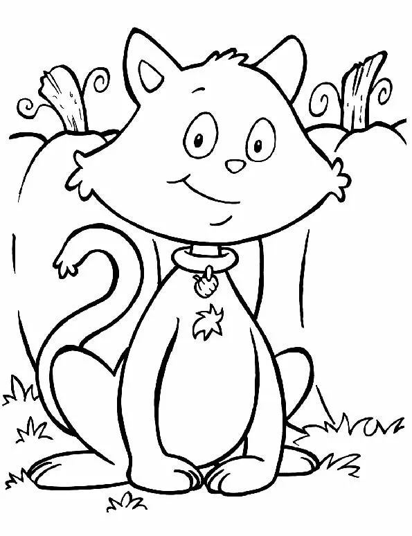 Gatito para colorear. Teby y Tib - Portal Infantil
