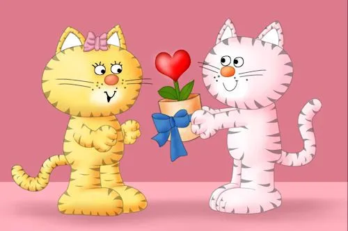 Gatitos celebrando el Día del Amor y la Amistad (Dibujos) | Banco ... Gatitos celebrando el Día del Amor y la Amistad (Dibujos) | Banco ...
