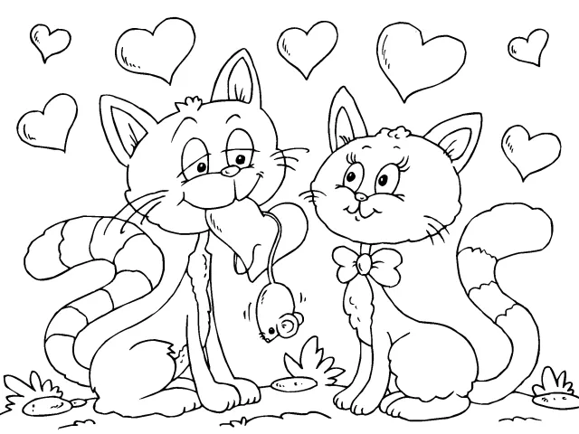 Ratones san valentin para colorear - Imageneitor