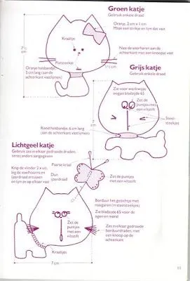 Gatitos de fieltro patrones - Imagui
