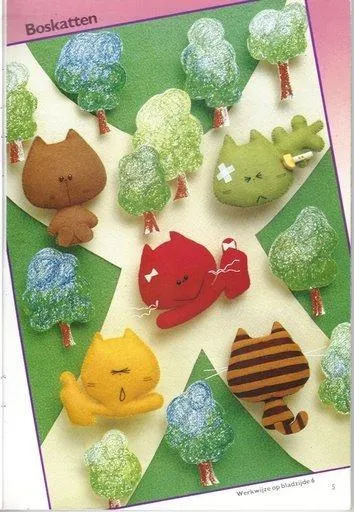 Gatitos de fieltro patrones - Imagui