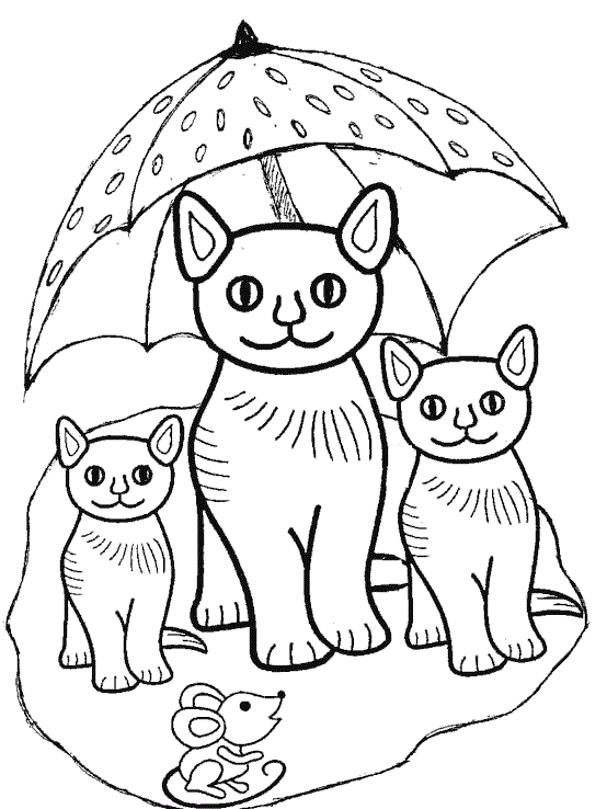 Dibujo-de-tres-gatitos-bajo-un ...