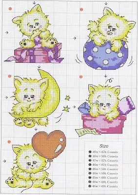 tiernos gatitos | Patrones y esquemas gratis 
