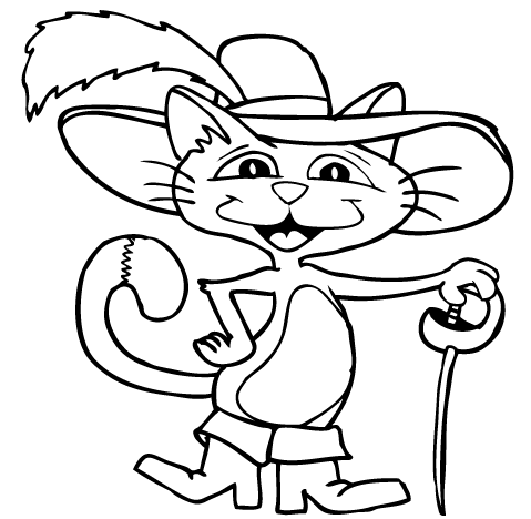 Pinto Dibujos: El gato con botas para colorear Pinto Dibujos: El gato con botas para colorear