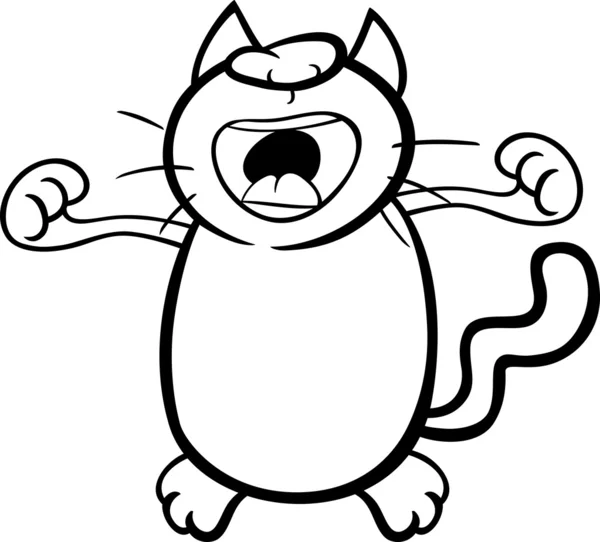 Gato para colorear página de despertador — Vector stock ... Gato para colorear página de despertador — Vector stock ...