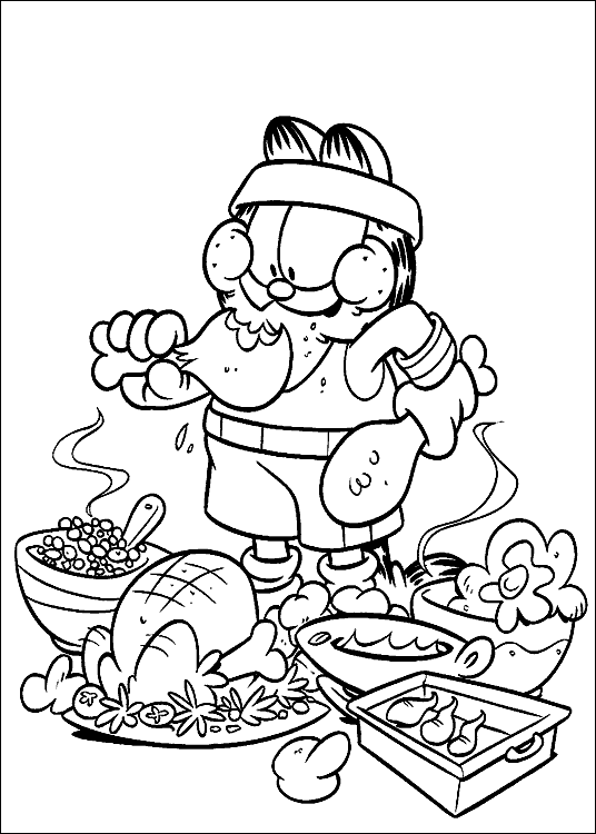 Dibujos del gato Garfield comiendo
