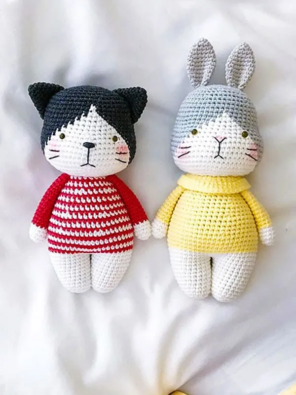 Gato y Conejito Amigurumi Patrón Gratis - Lovelycraft Gato y Conejito Amigurumi Patrón Gratis - Lovelycraft