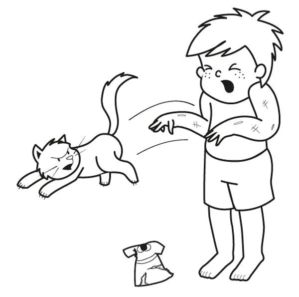 Gato enfadado!: dibujo para colorear e imprimir Gato enfadado!: dibujo para colorear e imprimir
