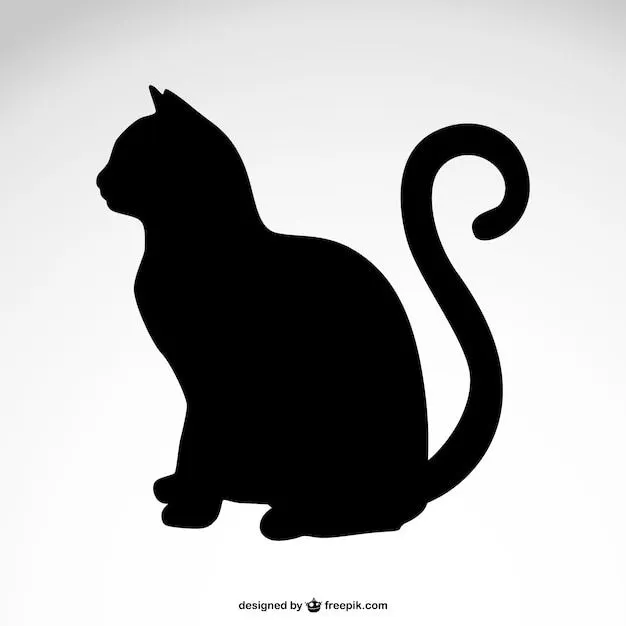 ilustración vectorial de stock: negro colecciones silueta del gato ...