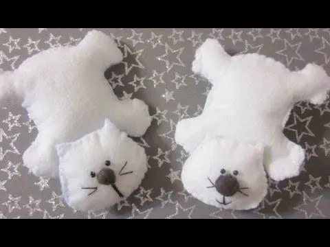 GATOS BLANCOS DE FIELTRO, BROCHES - YouTube