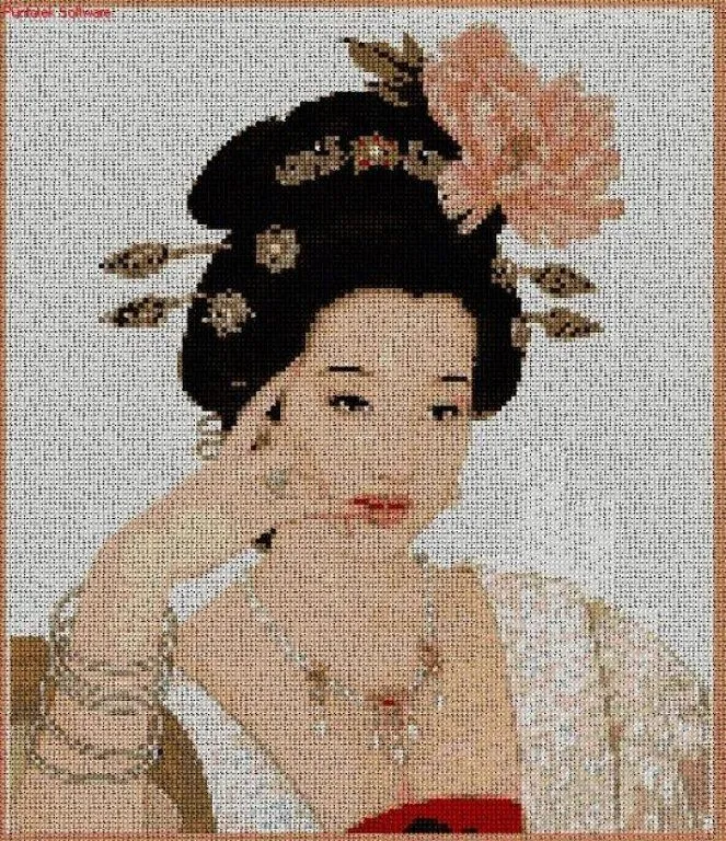 geisha punto cruz (2) | Aprender manualidades es facilisimo. geisha punto cruz (2) | Aprender manualidades es facilisimo.