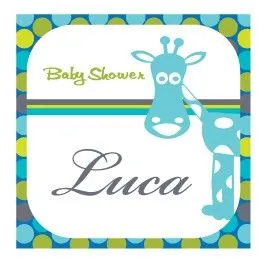 Gela con fondo de lunares azules - Pack Bolo - Etiquetas para Regalo Gela con fondo de lunares azules - Pack Bolo - Etiquetas para Regalo