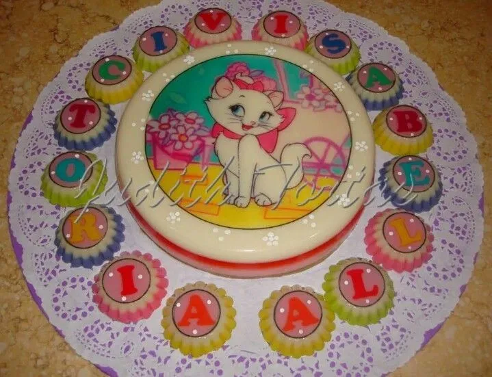 Gelatina en capas y minis gelatinas "Gatita Marie" | Gelatinas ... Gelatina en capas y minis gelatinas "Gatita Marie" | Gelatinas ...