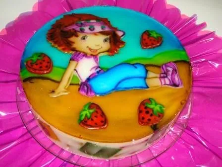 Gelatinas decoradas de fresita - Imagui