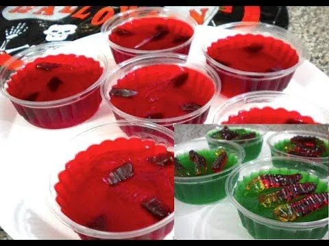 GELATINAS CON GUSANOS DE GOMITA PARA HALLOWEEN | Vicky Receta ... GELATINAS CON GUSANOS DE GOMITA PARA HALLOWEEN | Vicky Receta ...