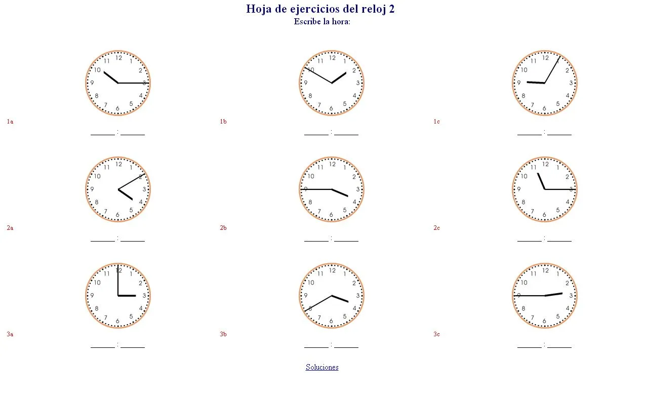 Generador de ejercicios para aprender la hora y el reloj ... Generador de ejercicios para aprender la hora y el reloj ...
