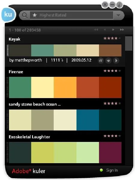 Generador de paletas de colores online gratis: Adobe Kuler ...