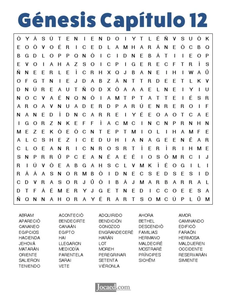 Genesis 12 Sopa de Letras | PDF | Abrahán | 1st Millennium Bc Books Genesis 12 Sopa de Letras | PDF | Abrahán | 1st Millennium Bc Books