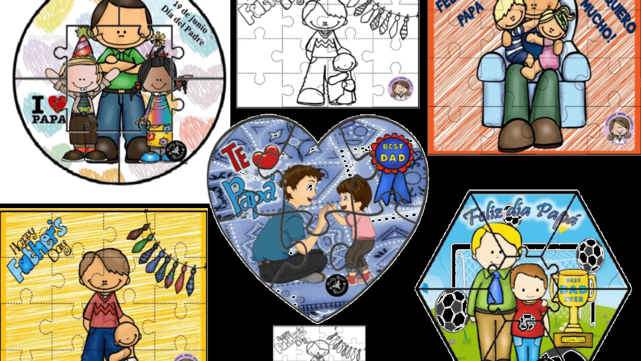 Genial colección de rompecabezas para el día del padre | Material Educativo Genial colección de rompecabezas para el día del padre | Material Educativo