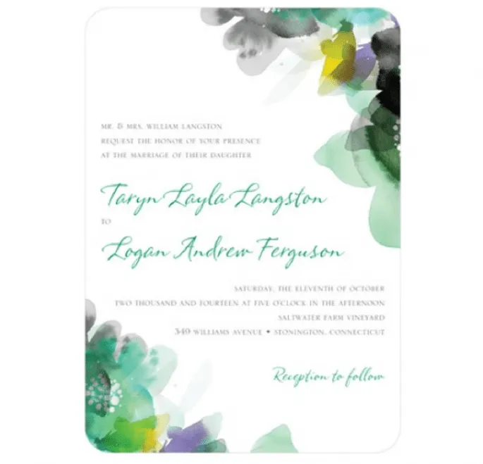 Invitaciones de boda en tono verde esmeralda, el color del año 2013
