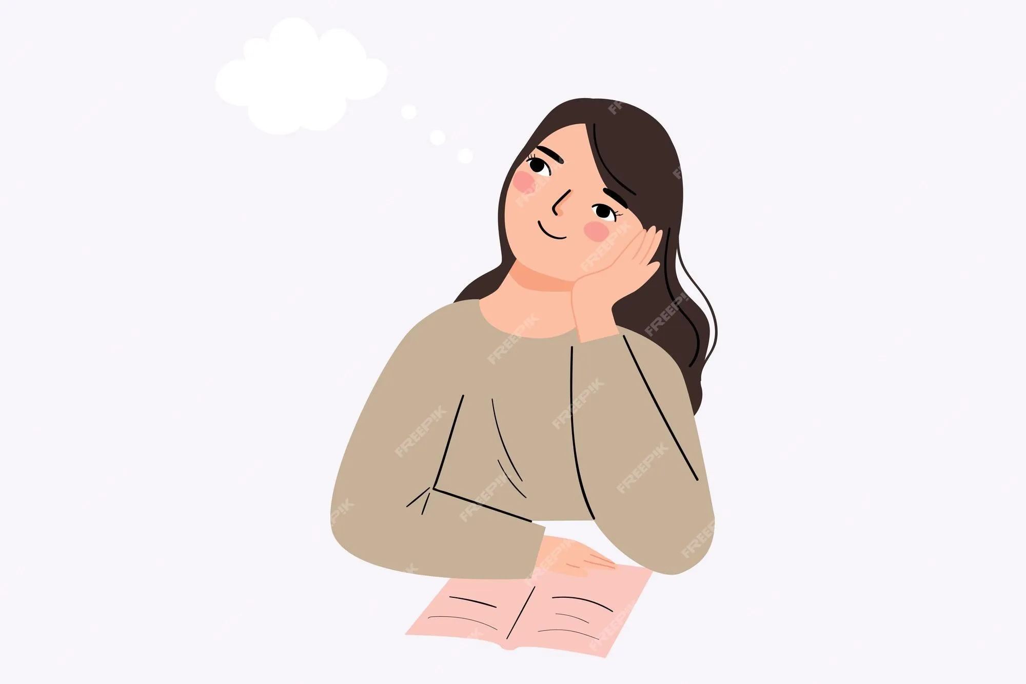 Gente pensando soñando mientras trabaja o estudia ilustración de dibujos animados | Vector Premium Gente pensando soñando mientras trabaja o estudia ilustración de dibujos animados | Vector Premium