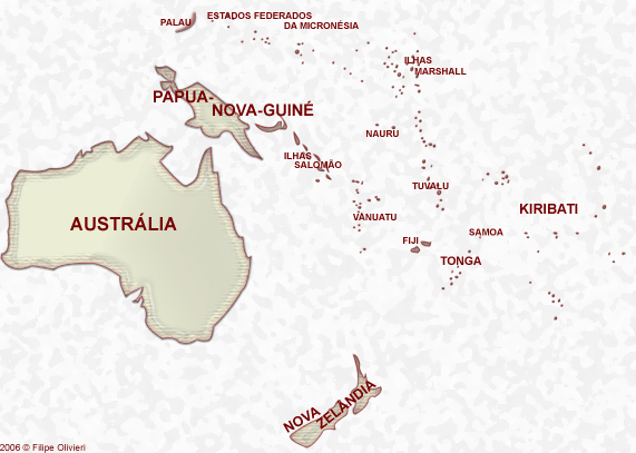 Mapa continente oceania - Imagui