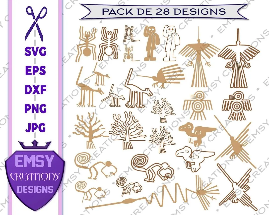 Geoglifos de Nasca svg Perú svg Nazca svg líneas de nazca - Etsy México