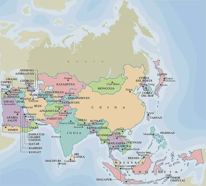 009 Geografía de Asia - conocimientos.com.ve: Asia en el mapa mundial