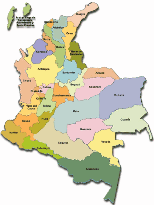 El mapa de colombia con sus regiones - Imagui
