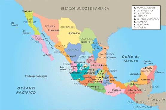 Geografía de México: 1.3 División Política de México Geografía de México: 1.3 División Política de México