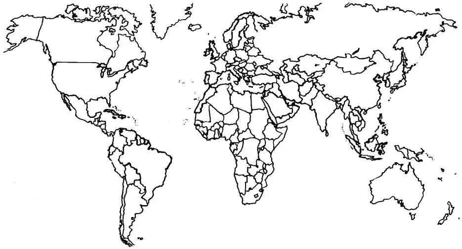 geografia primero: planisferio mudo