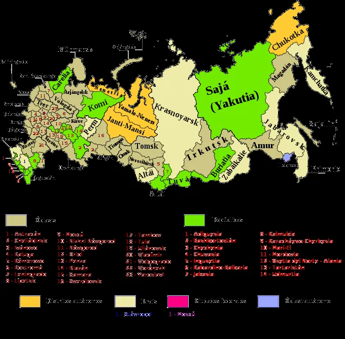 Geografia de Rusia Mapa de Rusia Mapa politico de Rusia
