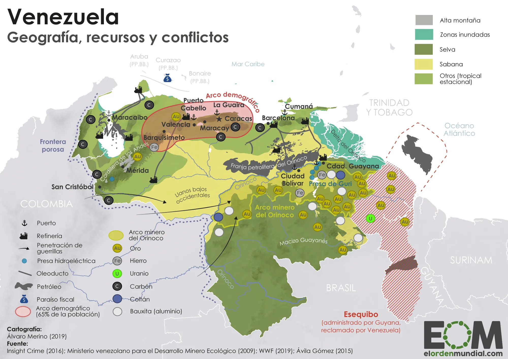 La geopolítica de Venezuela - Mapas de El Orden Mundial - EOM