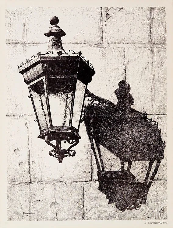 German Hevia Farol tipico del Viejo San Juan pen and ink art print ...