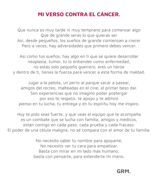 Germán Rivera escribe poemas personalizados para ayudar a niños con cáncer • VUELA Fundación Germán Rivera escribe poemas personalizados para ayudar a niños con cáncer • VUELA Fundación