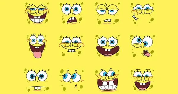 VECTORES CARAS Gestos de BOB ESPONJA - Recursos - Cabiados.