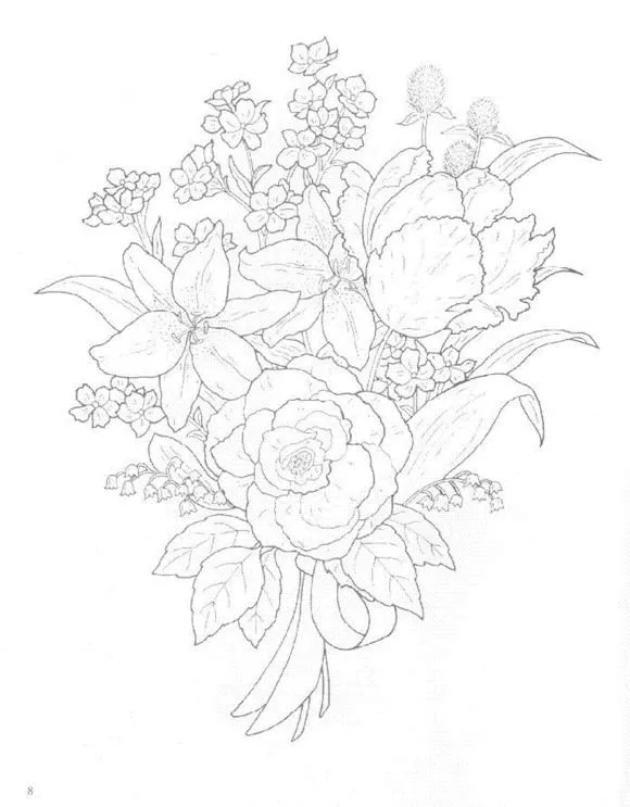 Dibujos para colorear de Ramos de flores, Plantillas para colorear ...