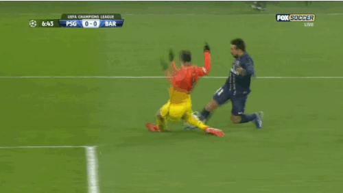 GIF: PSG forward Ezequiel Lavezzi hit the Barca post early doors ... GIF: PSG forward Ezequiel Lavezzi hit the Barca post early doors ...