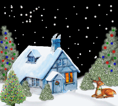 Gifs animados de Casas decoradas en navidad, animaciones de Casas ...