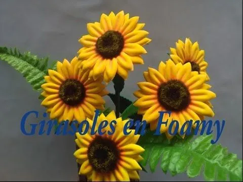 como hacer girasol en foamy :) - YouTube