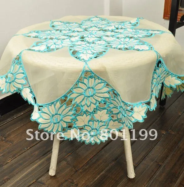 De girasol mantel bordado 85x85cm( 33 pulgadas) país rosa en de en ... De girasol mantel bordado 85x85cm( 33 pulgadas) país rosa en de en ...