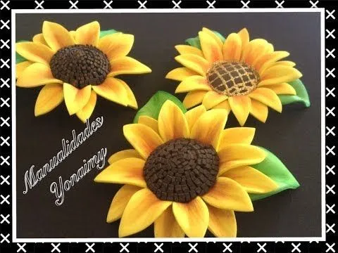 GIRASOLES HECHOS CON FOAMY O GOMA EVA - YouTube