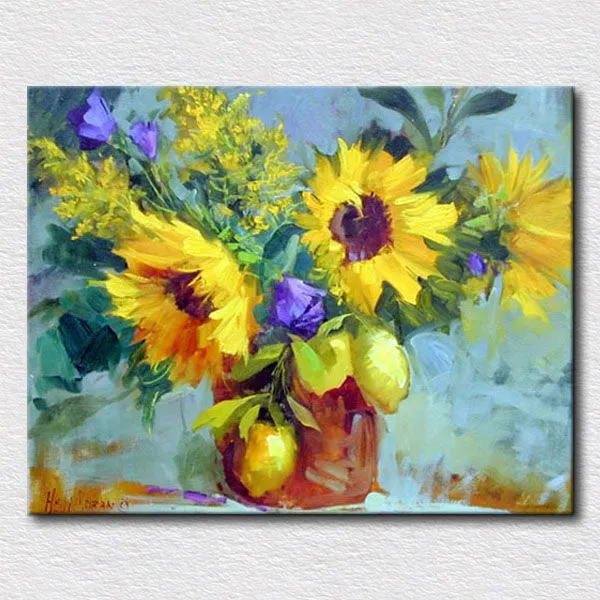 Girasoles pintura al óleo moderna de diseño para el comedor sala ...