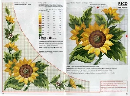 Esquemas girasoles de punto de cruz gratis - Imagui