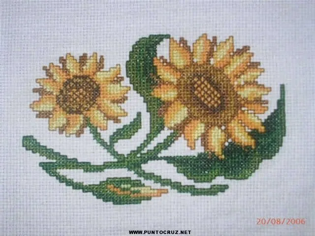 Girasoles en punto de cruz | Punto de cruz - Colección de patrones ... Girasoles en punto de cruz | Punto de cruz - Colección de patrones ...