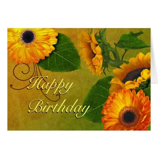 Girasoles y tarjeta de cumpleaños de los Zinnias | Zazzle