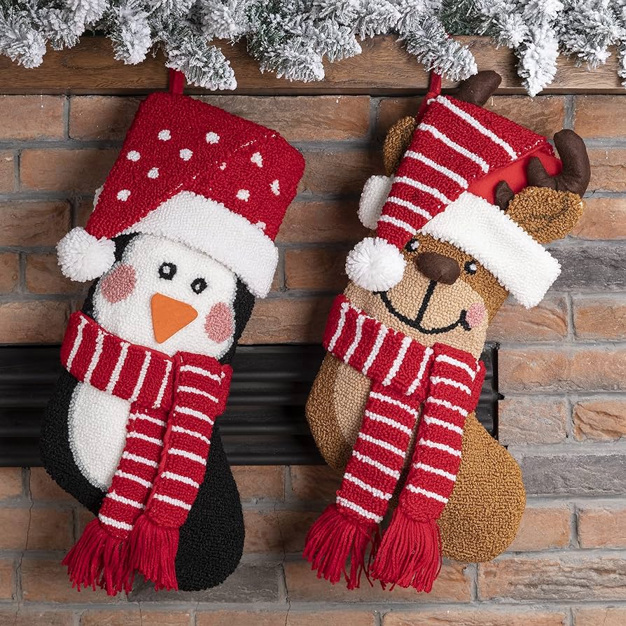 Glitzhome Paquete de 2 Medias de Navidad con Gancho, pingüino y Reno : Amazon.com.mx: Hogar y Cocina Glitzhome Paquete de 2 Medias de Navidad con Gancho, pingüino y Reno : Amazon.com.mx: Hogar y Cocina