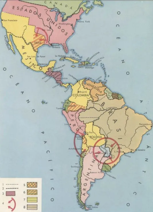 PAIS GLOBAL - MAPAS - HISPANOAMÉRICA EN EL SIGLO XIX PAIS GLOBAL - MAPAS - HISPANOAMÉRICA EN EL SIGLO XIX