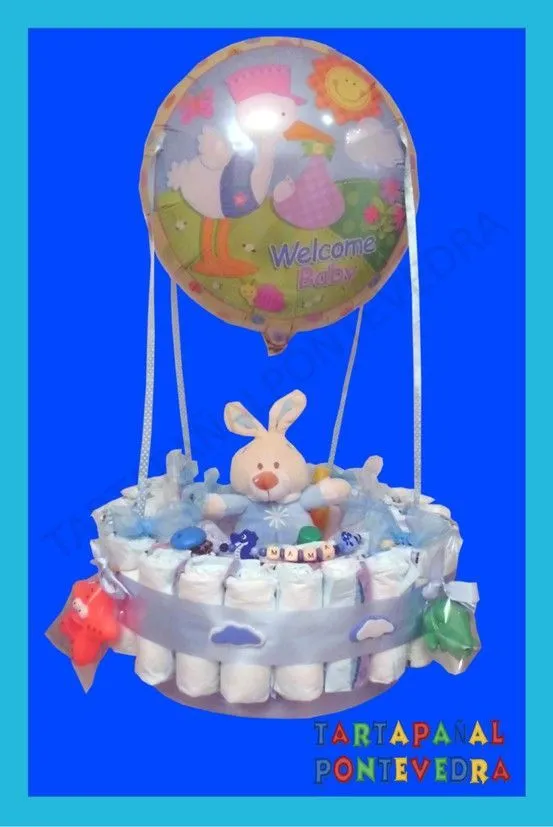 Globo aerostático de pañales | PAQUETERIA | Pinterest