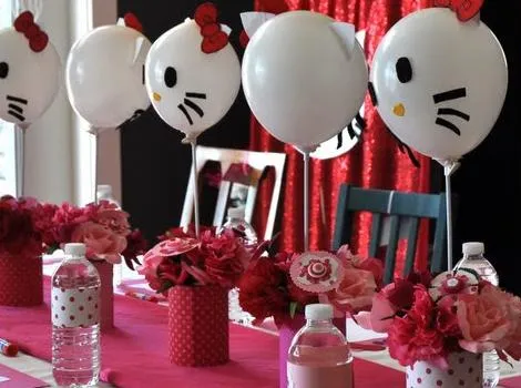 Decoración con globo de Kitty - Imagui